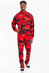 Men's Full Camo with Stripe Jacket and Pant Set | Zarnesh